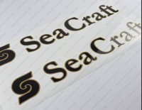 Sea Craft Boat V2 Logo Gold Decals 18.5" x 3" 2pcs.